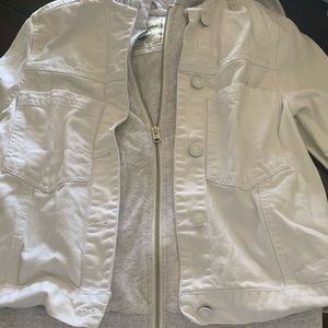 Jean Jacket with Zip up hoodie attached